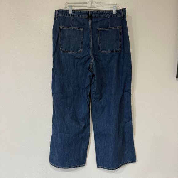 NWT Old Navy High Rise Baggy Wide Leg Drapey Denim Trouser Jeans Size 16 - Picture 3 of 6